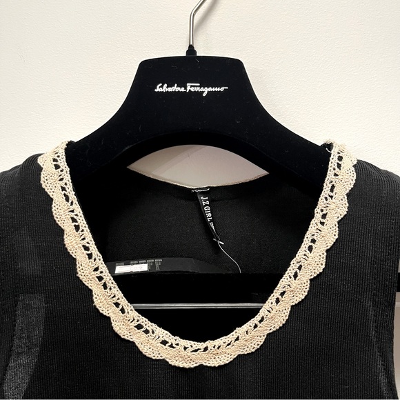 Crochet Black Tunic Tank - Picture 3 of 5